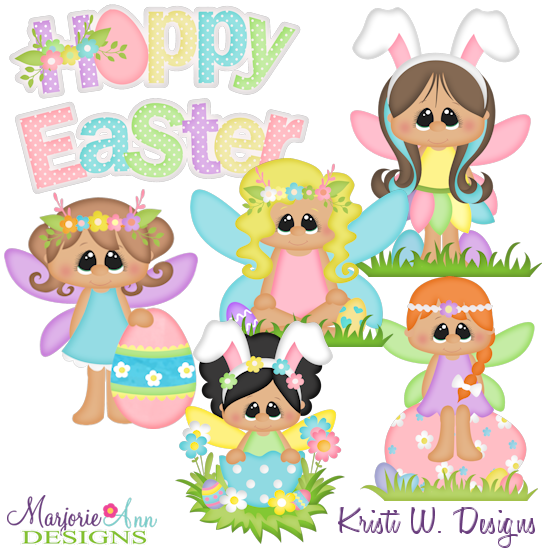 Easter Fairies SVG Cutting Files + Clipart - Click Image to Close